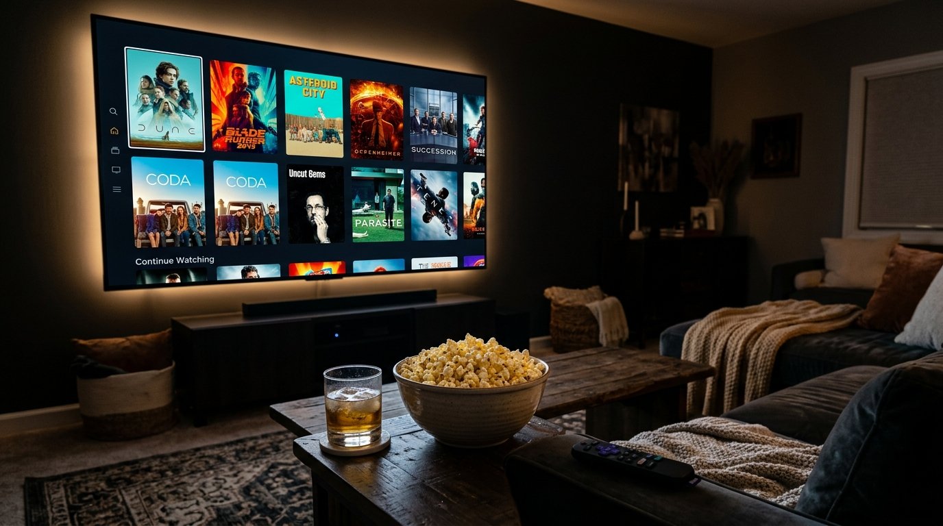 Noite de cinema em casa com teste IPTV 7 dias